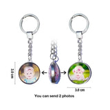 DIY Double Side Photo Custom Keychain Personalized Keyrings Customized Glass Cabochon Family Lovers Baby metal Key chain Gifts