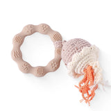 1PC Crochet Animal Bear Rattle Toy Soother Bracelet Wooden Teether Ring Baby Product Mobile Pram Crib Wooden Toys Newborn Gifts