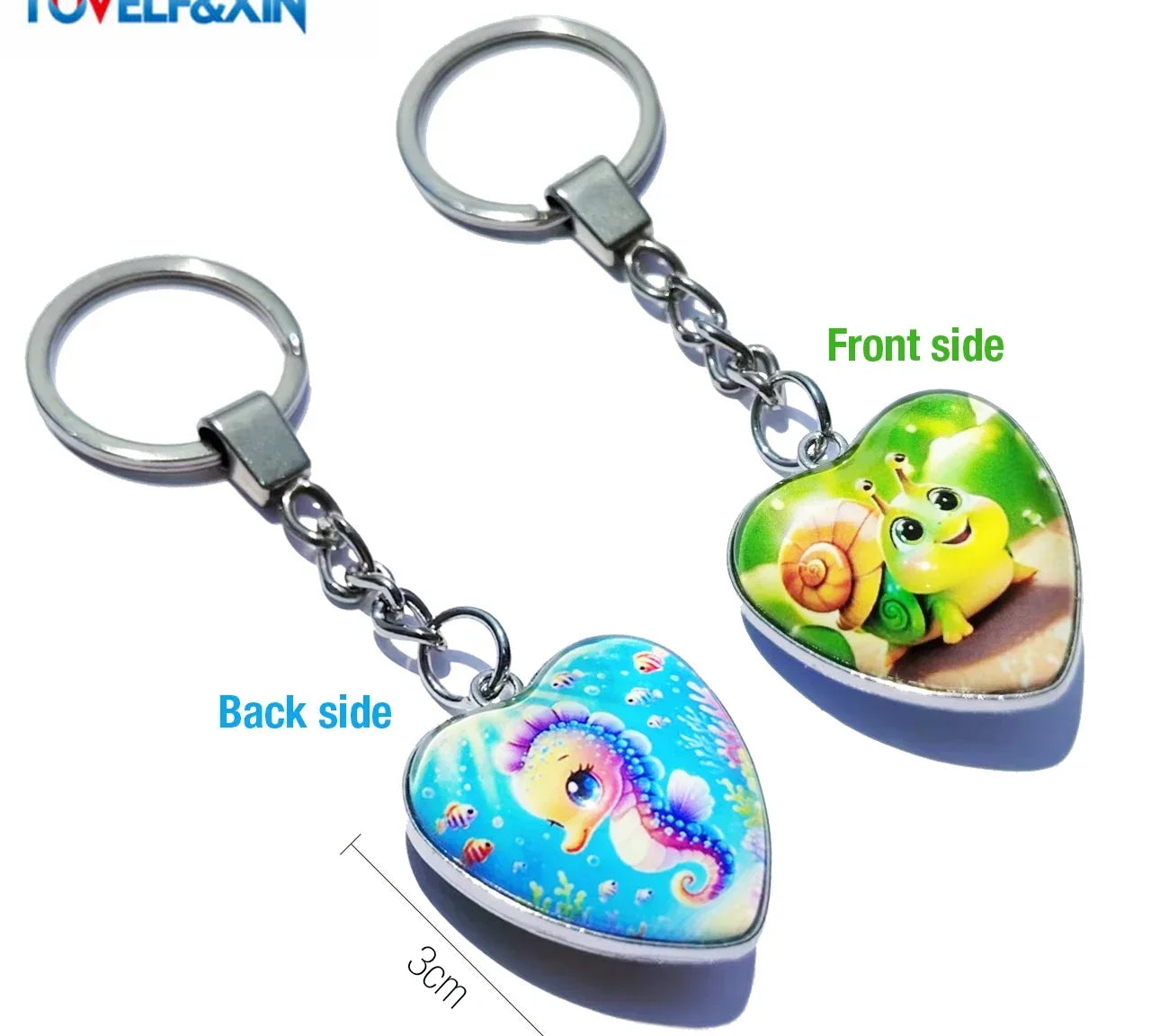 DIY Double Side Photo Custom Keychain Personalized Keyrings Customized Glass Cabochon Family Lovers Baby metal Key chain Gifts