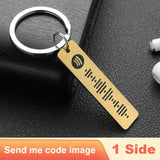 Personalized Spotify Code Keychain Engraved Name Song Music Keyring Scannable Song Key Ring Chain Holder Gift for Couple P040