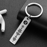 Personalized Spotify Code Keychain Engraved Name Song Music Keyring Scannable Song Key Ring Chain Holder Gift for Couple P040