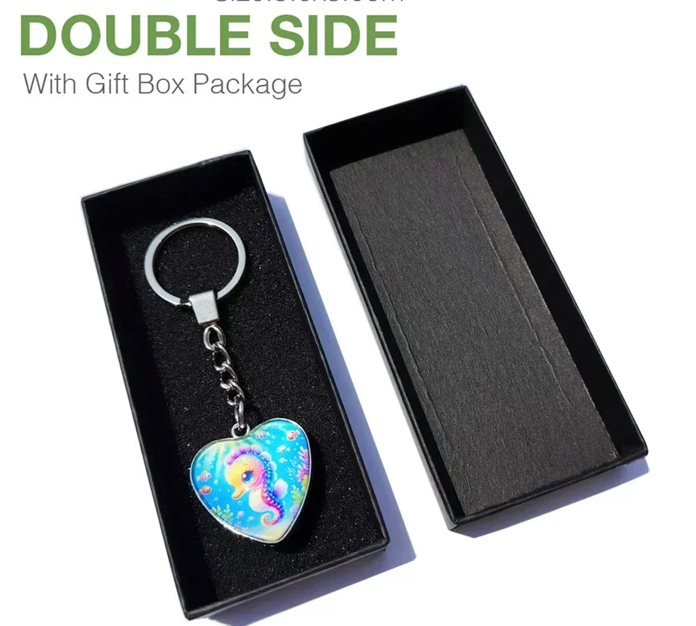 DIY Double Side Photo Custom Keychain Personalized Keyrings Customized Glass Cabochon Family Lovers Baby metal Key chain Gifts