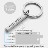 Stainless Steel Personalized Keychains 3D Bar Keyrings Engrave Text Name Date Custom Key Chains Rings Holder Love Gift P039