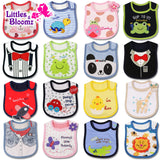 [Littles&Bloomz] Baby Girl Boy Feeding Bibs Waterproof Apron Cartoon Towel Kids Toddler Dinner baberos Bandanas Burp Cloths