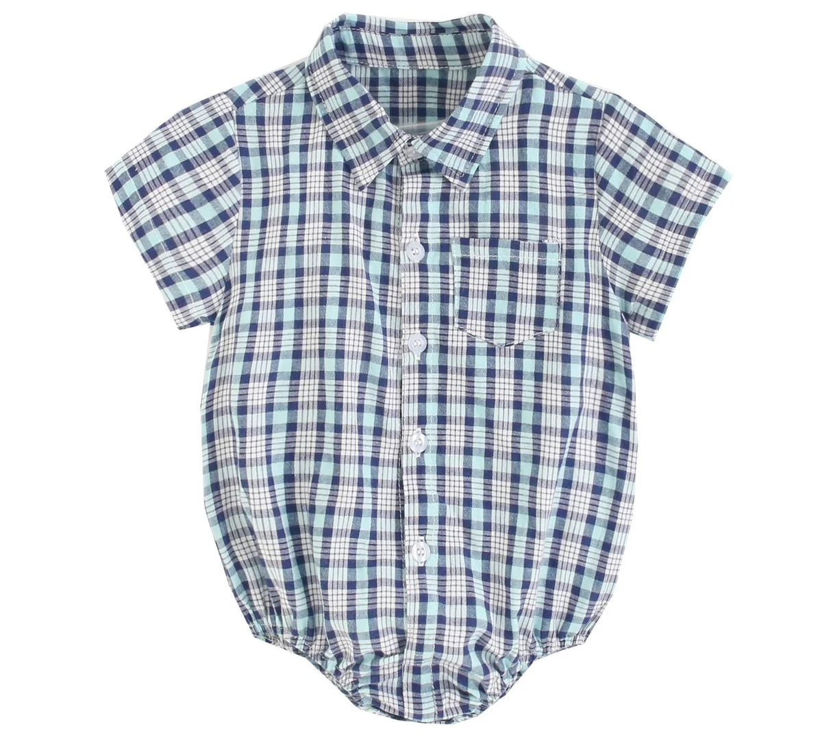 Sanlutoz Cotton Baby Boys Bodysuits Fashion Newborn Clothes for Baby Boy Short Sleeve Summer Baby Clothing Plaid