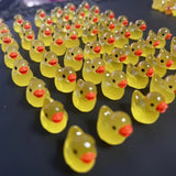 50PCS Luminous Mini Ducks Moss Microlandscape Miniature Duck Figurines Fairy Garden Accessories Home Decor Glow in The Dark