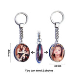 DIY Double Side Photo Custom Keychain Personalized Keyrings Customized Glass Cabochon Family Lovers Baby metal Key chain Gifts