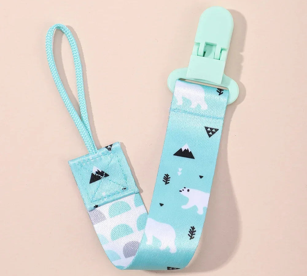 1pcs Fixed Button Baby Cartoon Pacifier Clips Chains Ribbon Soother Chains Anti-drop Buckle Strap for Pacifier Baby Feeding Gift