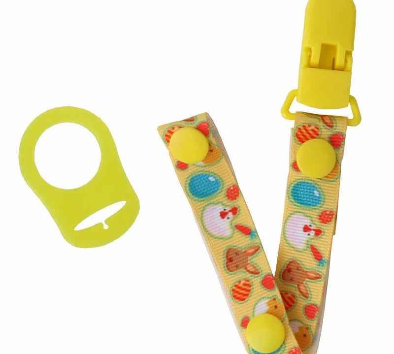 Baby Pacifier Clips Boys Girls Teeth Toy Fixing Straps and Silicone Spacer Sets Two Adjustable Lengths Cartoon Teething Pictures