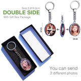 DIY Double Side Photo Custom Keychain Personalized Keyrings Customized Glass Cabochon Family Lovers Baby metal Key chain Gifts