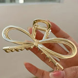 Gold Casual Bowknot Shape Metal Claw Clip