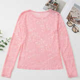 Blossom Floral Lace Sheer Long Sleeve Top