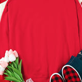 Red XOXO Heart Print Valentine Graphic Sweatshirt