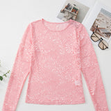 Blossom Floral Lace Sheer Long Sleeve Top