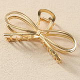 Gold Casual Bowknot Shape Metal Claw Clip